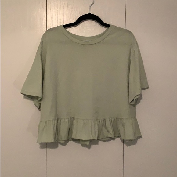 Tops - Mint Peplum Crop Top